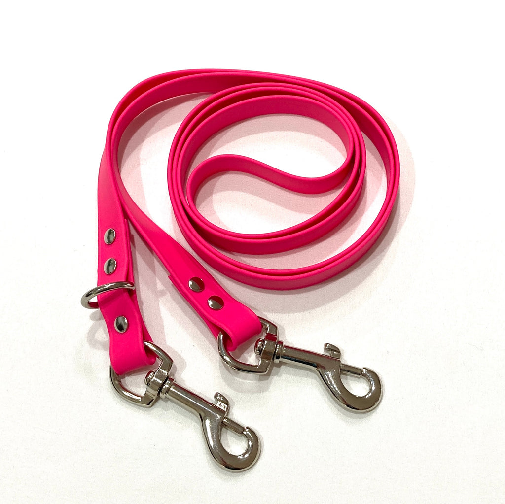 Double Ended 19mm 3/4" wide BioThaneTM Waterproof, Stinkproof, Wipe Clean Tethering Dog Lead/Leash