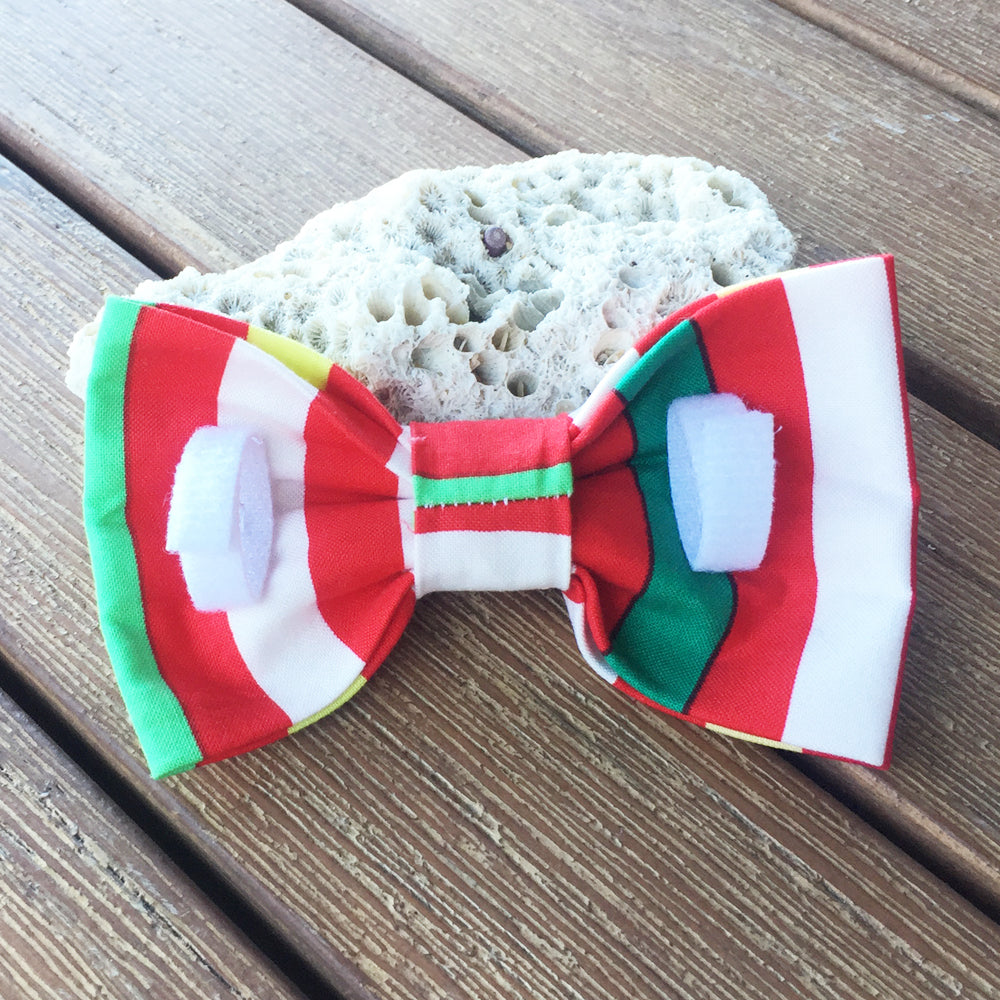 Xmas Dog Bow Tie, "Candy Cane Stripes"