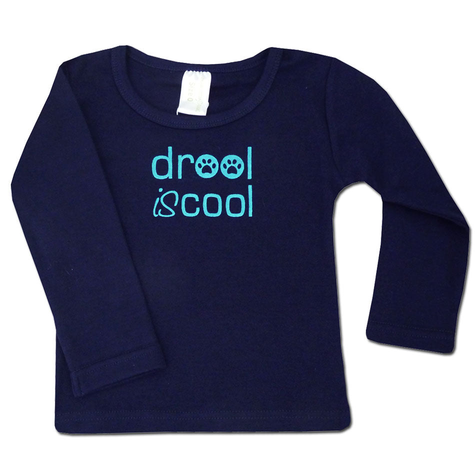 Drool IS Cool Organic Cotton Long Sleeve Baby T Shirt - Size 0 (3-6 months)