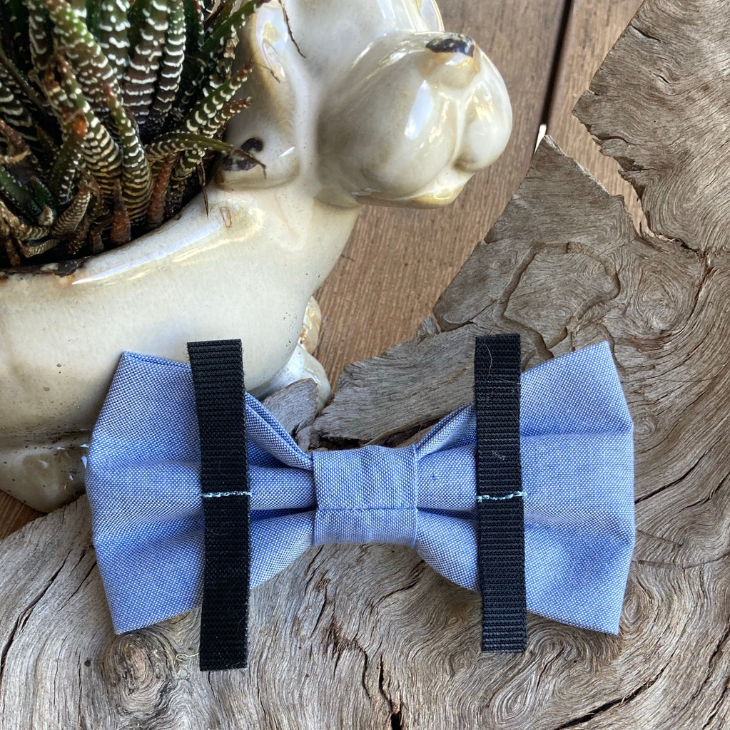 Soft Chambray Denim Blue Bow Tie, Sailor Bow or Collar Flower