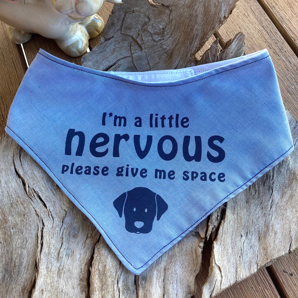 "NERVOUS DOG Please Give Me Space" - Chambray Denim