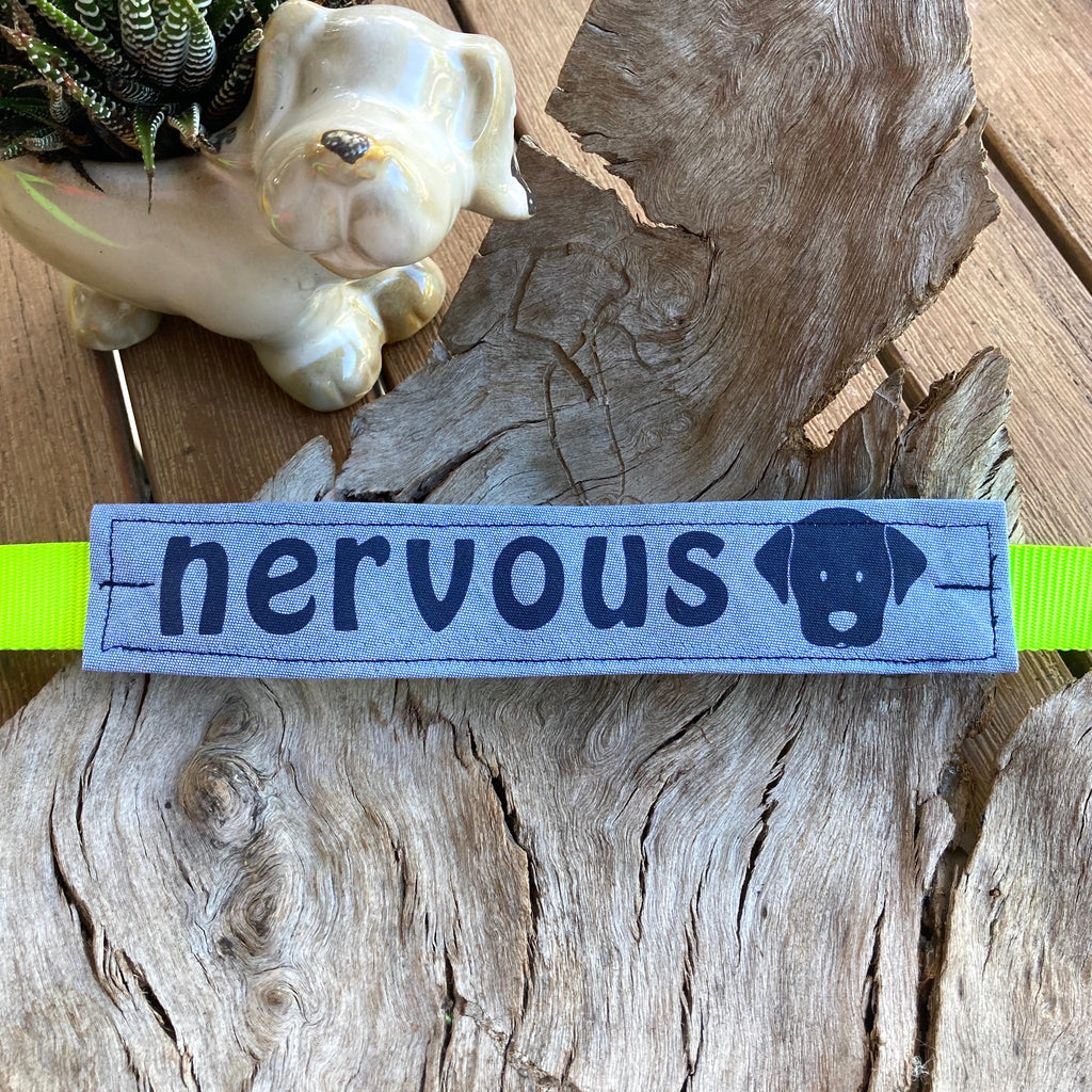 "NERVOUS DOG Lead/Collar Strap" - Chambray Denim