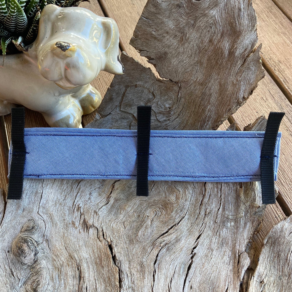 "NERVOUS DOG Bandana and Lead/Collar Strap Set" - Chambray Denim