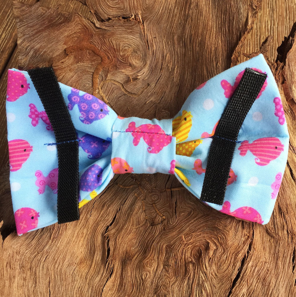 Handmade Dog Bow Tie, "Little Fishes"