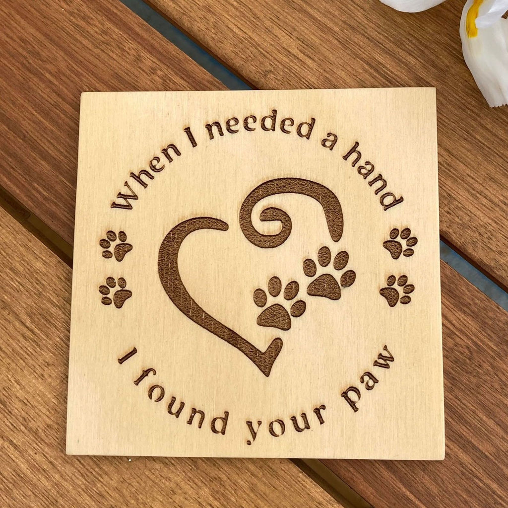 Set of 4 Mixed Designs Humorous Wooden Dog Themed Coasters - 4 Different Designs & Sayings, Dog Lover Gift