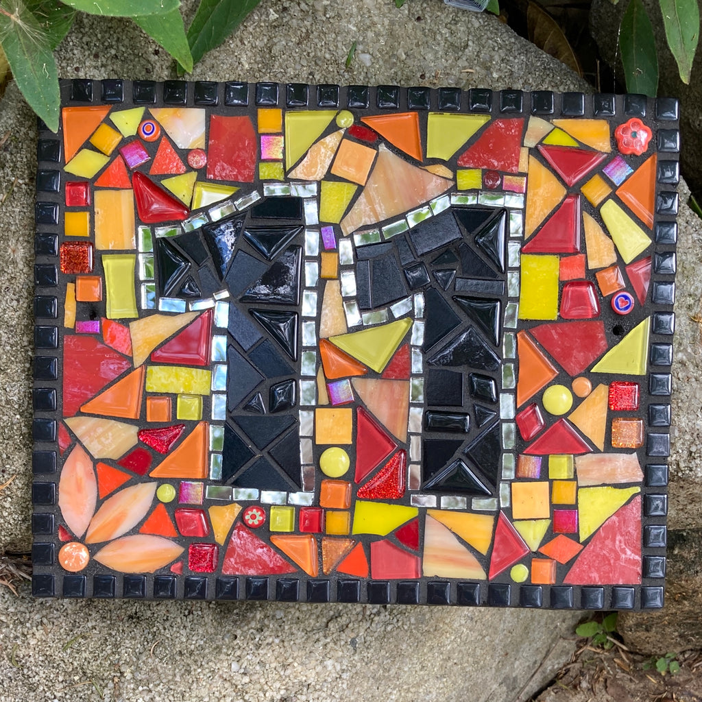 Custom Made Mosaic House Number,  2 Digits - 25 x 20cm RECTANGLE