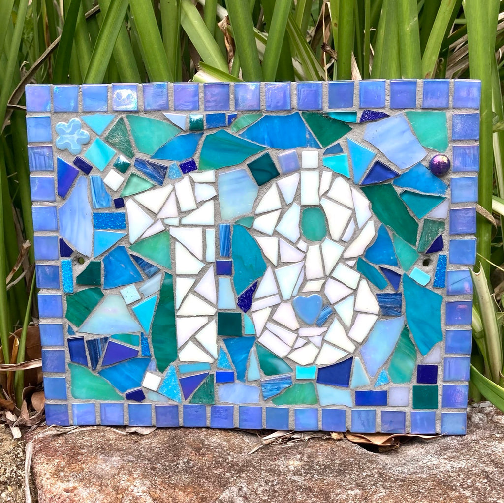 Custom Made Mosaic House Number,  2 Digits - 25 x 20cm RECTANGLE