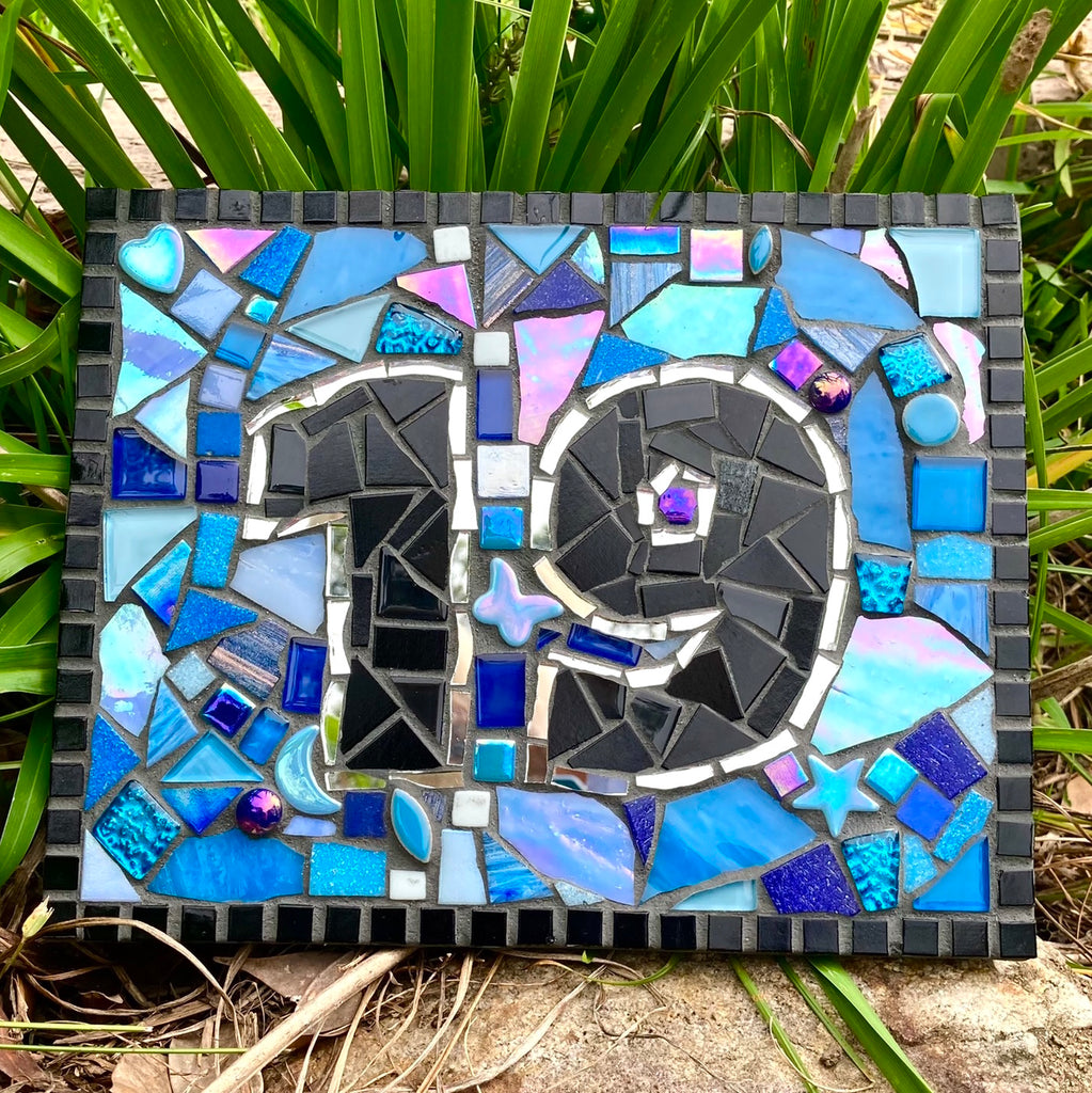 Custom Made Mosaic House Number,  2 Digits - 25 x 20cm RECTANGLE