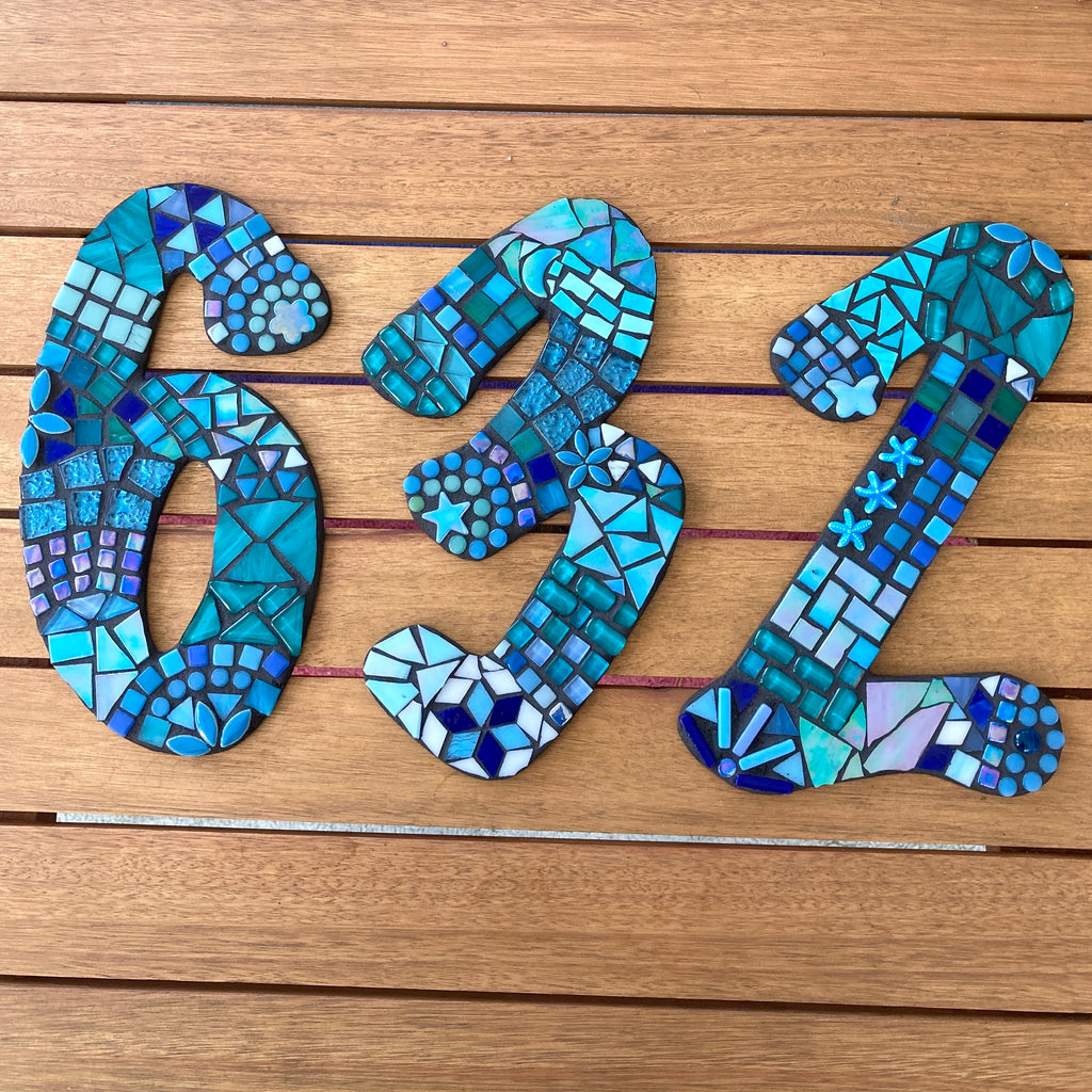 Custom Made Large Individual Cut Out Mosaic House Number(s)