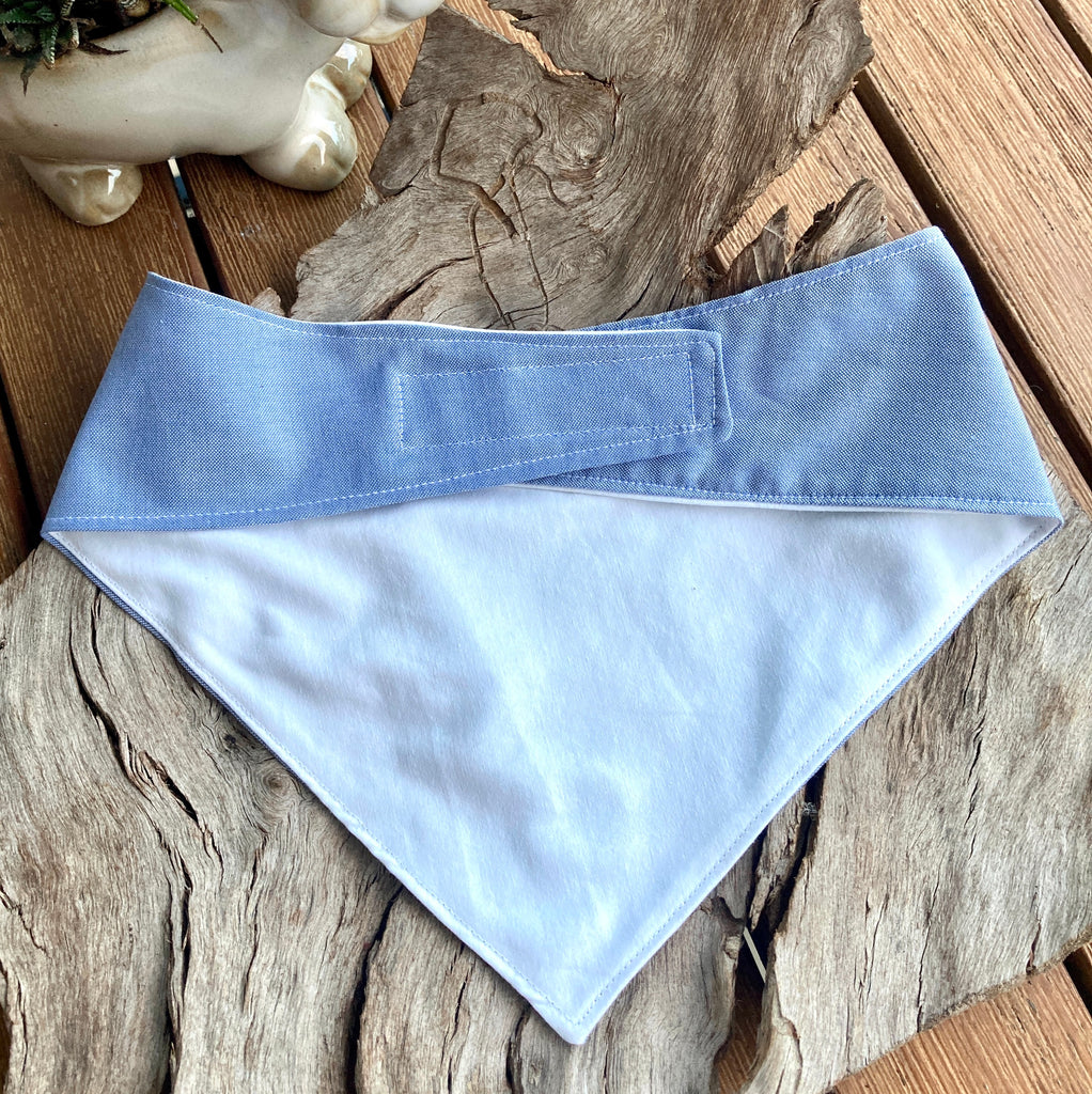"In Training Please Give Me Space - L Plate" Handmade Dog Bandana - Chambray Denim