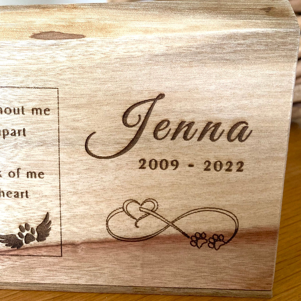 Personalised Camphor Laurel Wooden Pet Memorial Block - When Tomorrow Starts Without Me