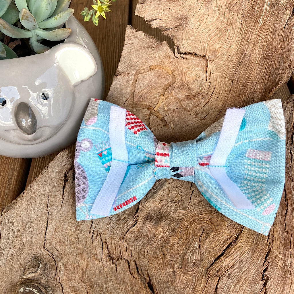 Xmas Dog Bow Tie, "KOALAS & STOCKINGS"