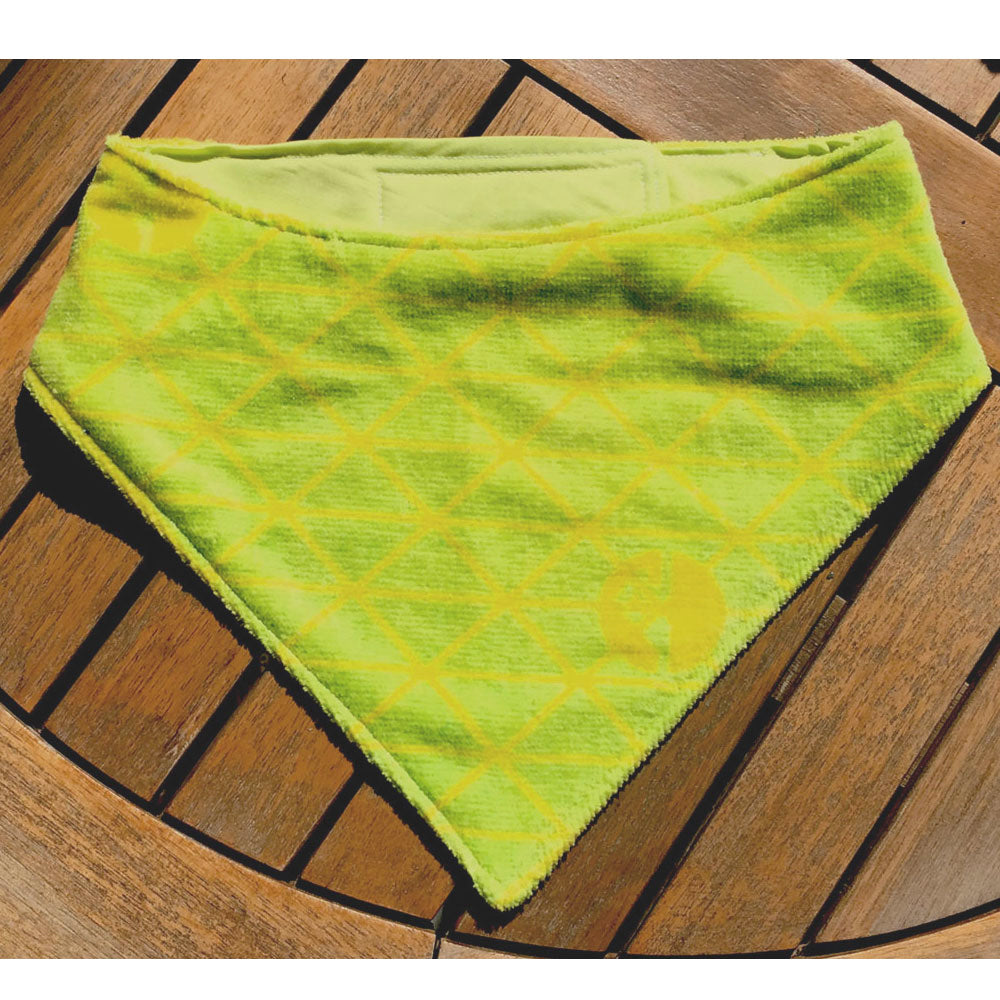 "Dribble 'n Drool" Absorbent Towelling Bandana "LIME SPLASH"