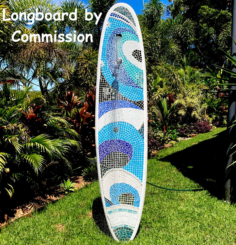 Surfboard Garden Art Mosaic - 70cm x 26cm