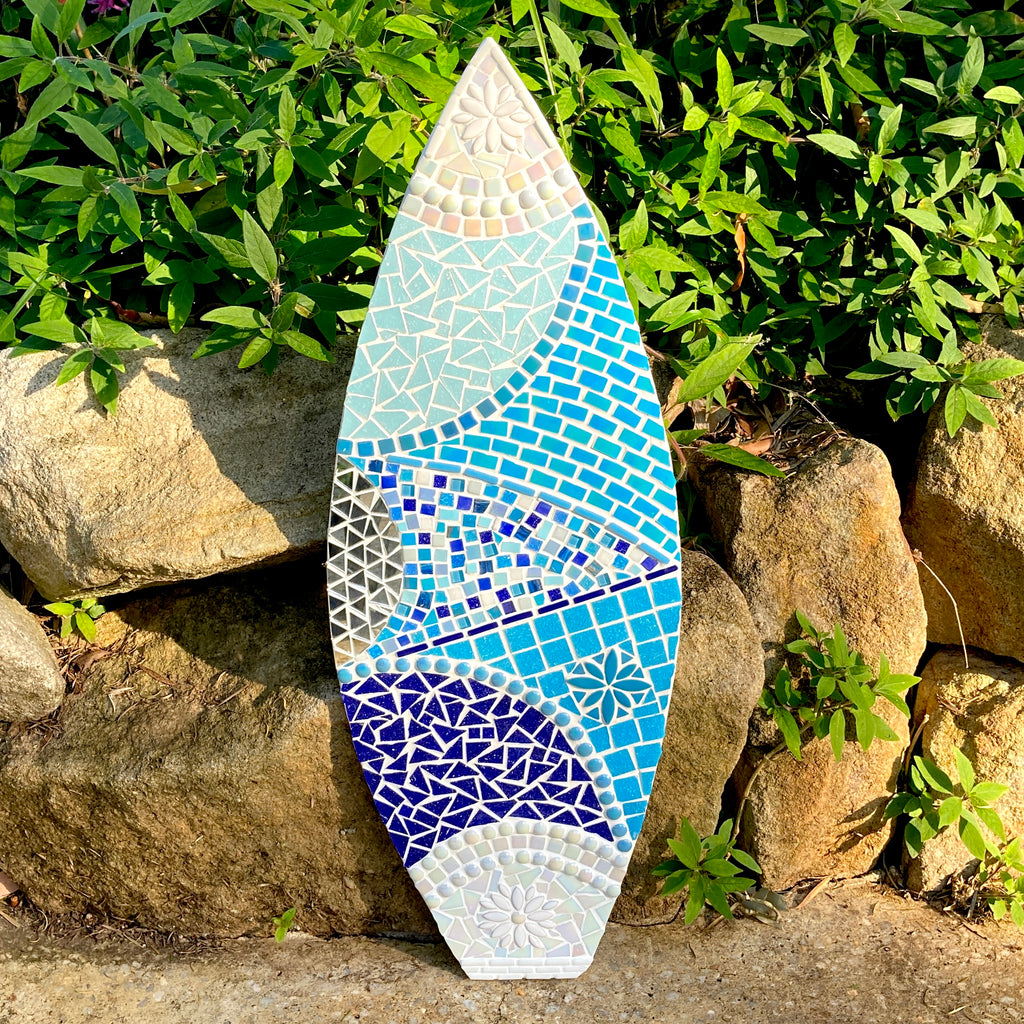 Surfboard Garden Art Mosaic - 70cm x 26cm