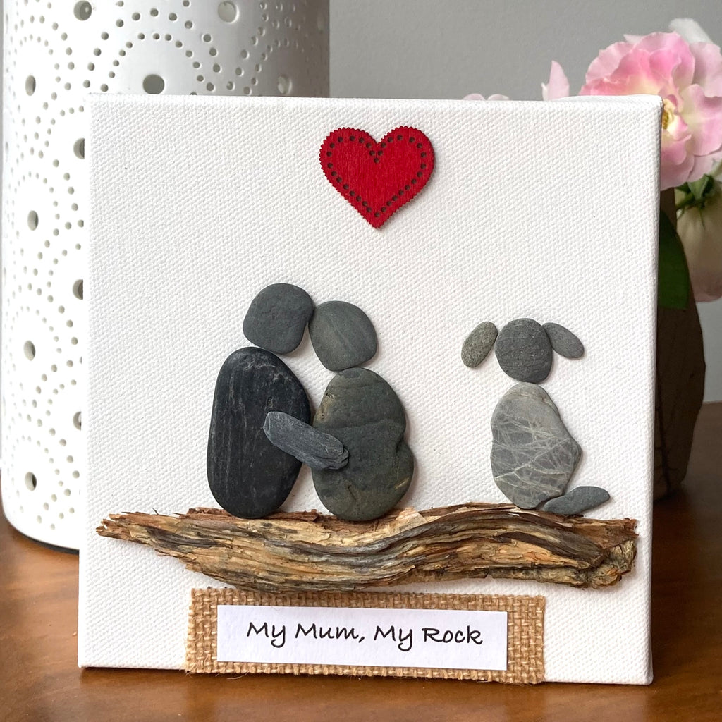 Canvas Pebble Art, "My Mum, My Rock"