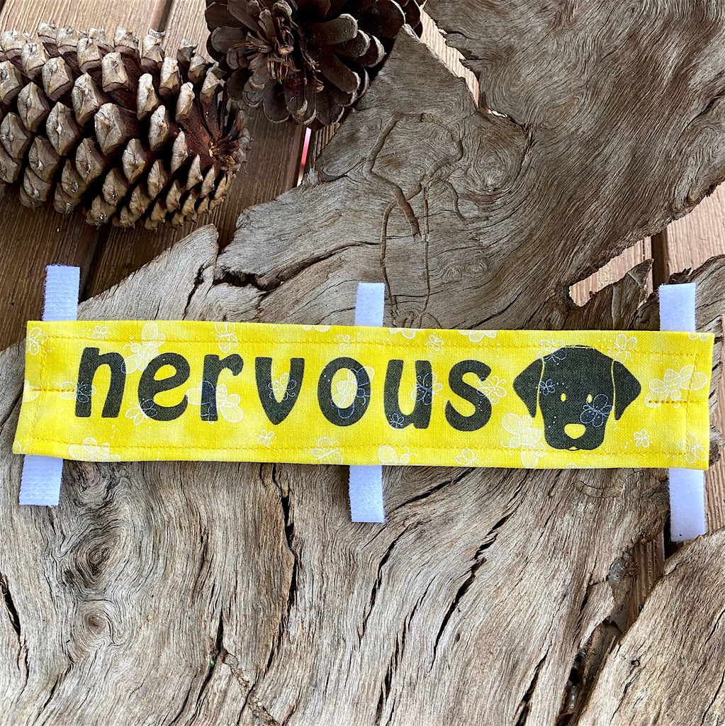 "NERVOUS DOG Lead/Collar Strap" - Yellow Bees