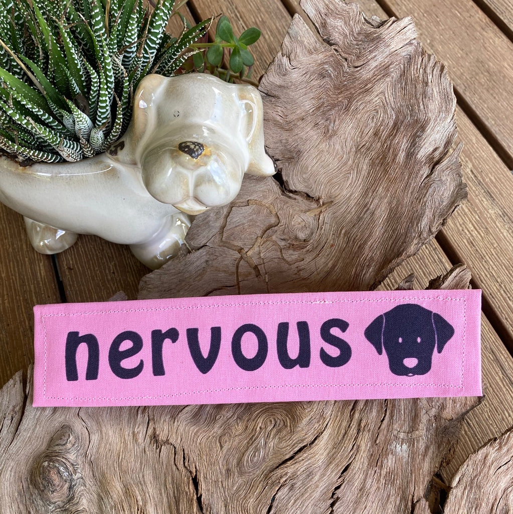 "NERVOUS DOG Lead/Collar Strap" - Bright Pink