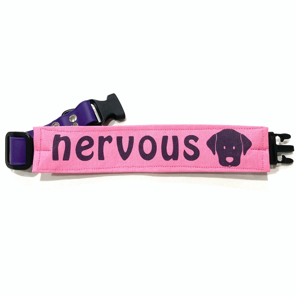 "NERVOUS DOG Lead/Collar Strap" - Bright Pink