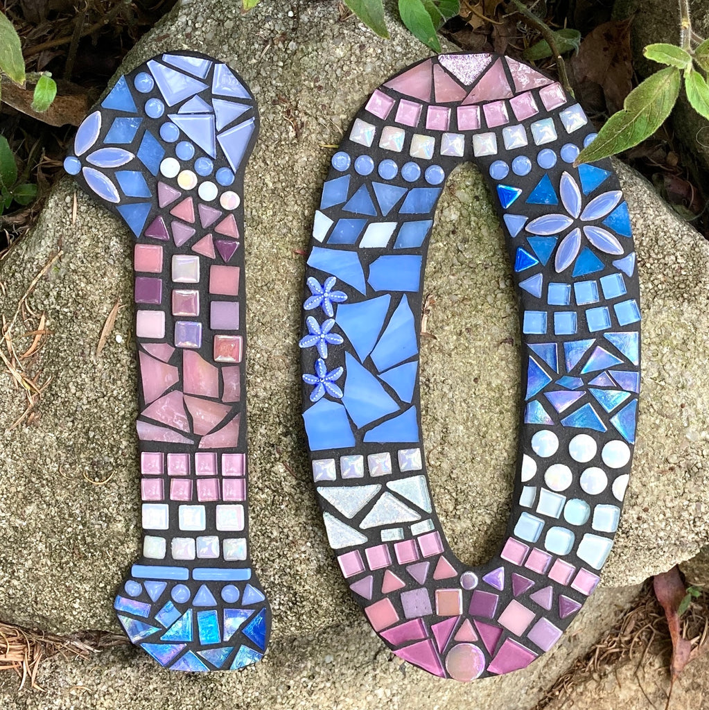 Custom Made Large Individual Cut Out Mosaic House Number(s)