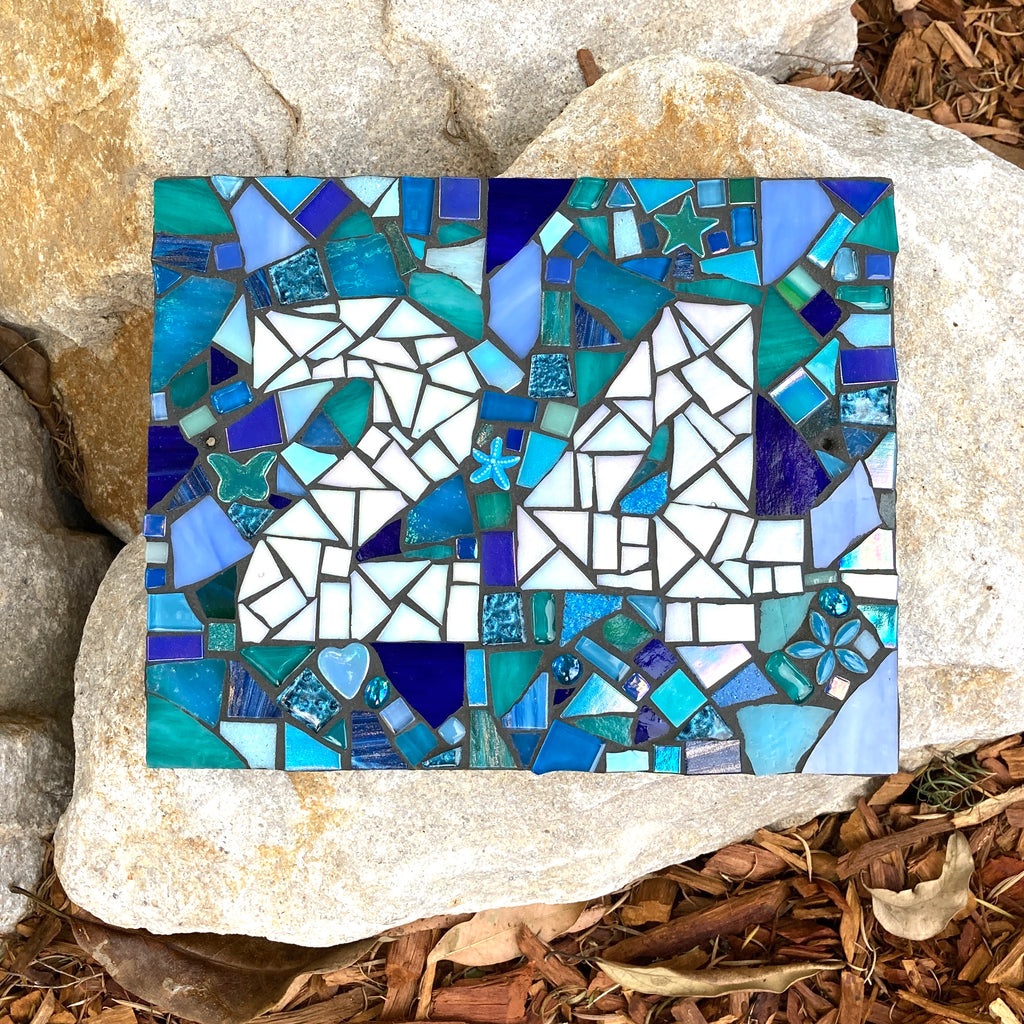 Custom Made Mosaic House Number,  2 Digits - 25 x 20cm RECTANGLE