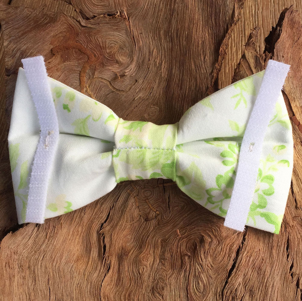 Handmade Dog Bow Tie, "Pale Green Tea Rose"