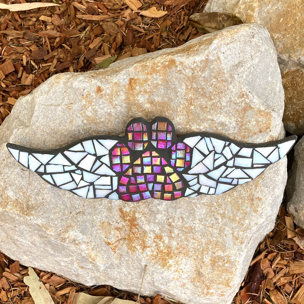 Pet Memorial Mosaic - Paw with Angel Wings