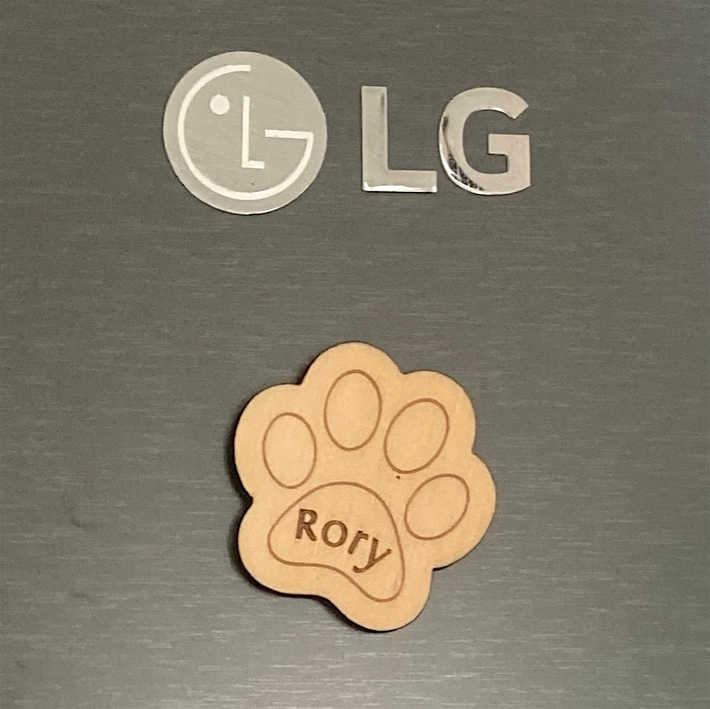 Wooden Paw Key Chain or Fridge Magnet - Dog Lovers Gift