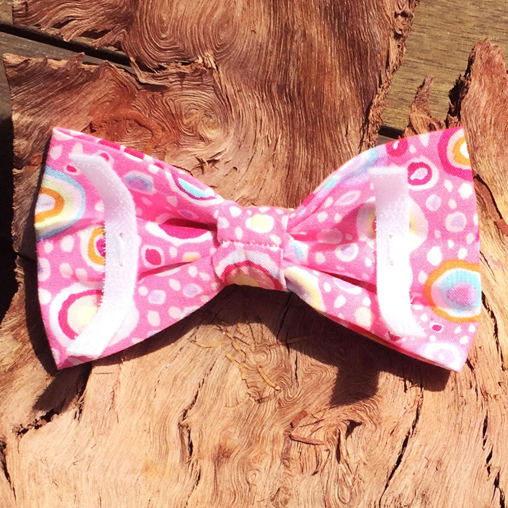 Handmade Dog Bow Tie, "Pink Abstract"