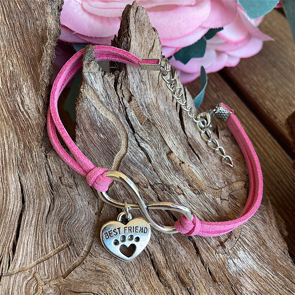 Dog Love Infinity Bracelet - Pink