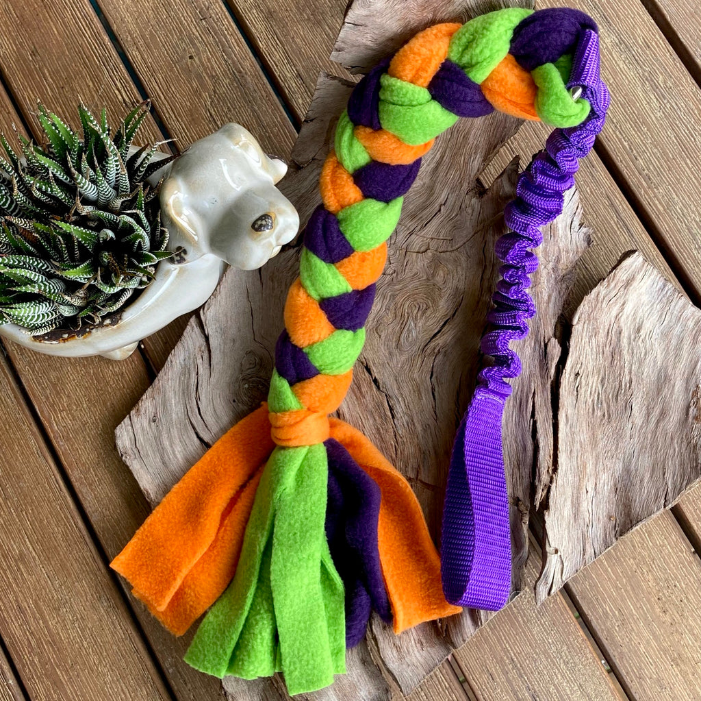 Plaited Bungee Fleece Tug Toy, Puppy Enrichment Game