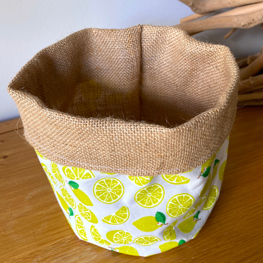 Natural Hessian Lined Plant Pot Holder Bag - GLITTER LEMONS