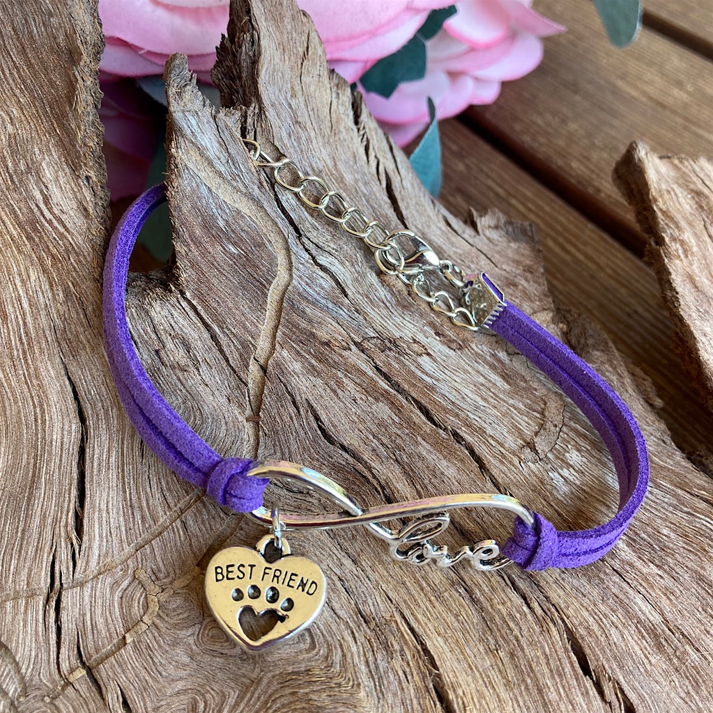 Dog Love Infinity Bracelet - Purple