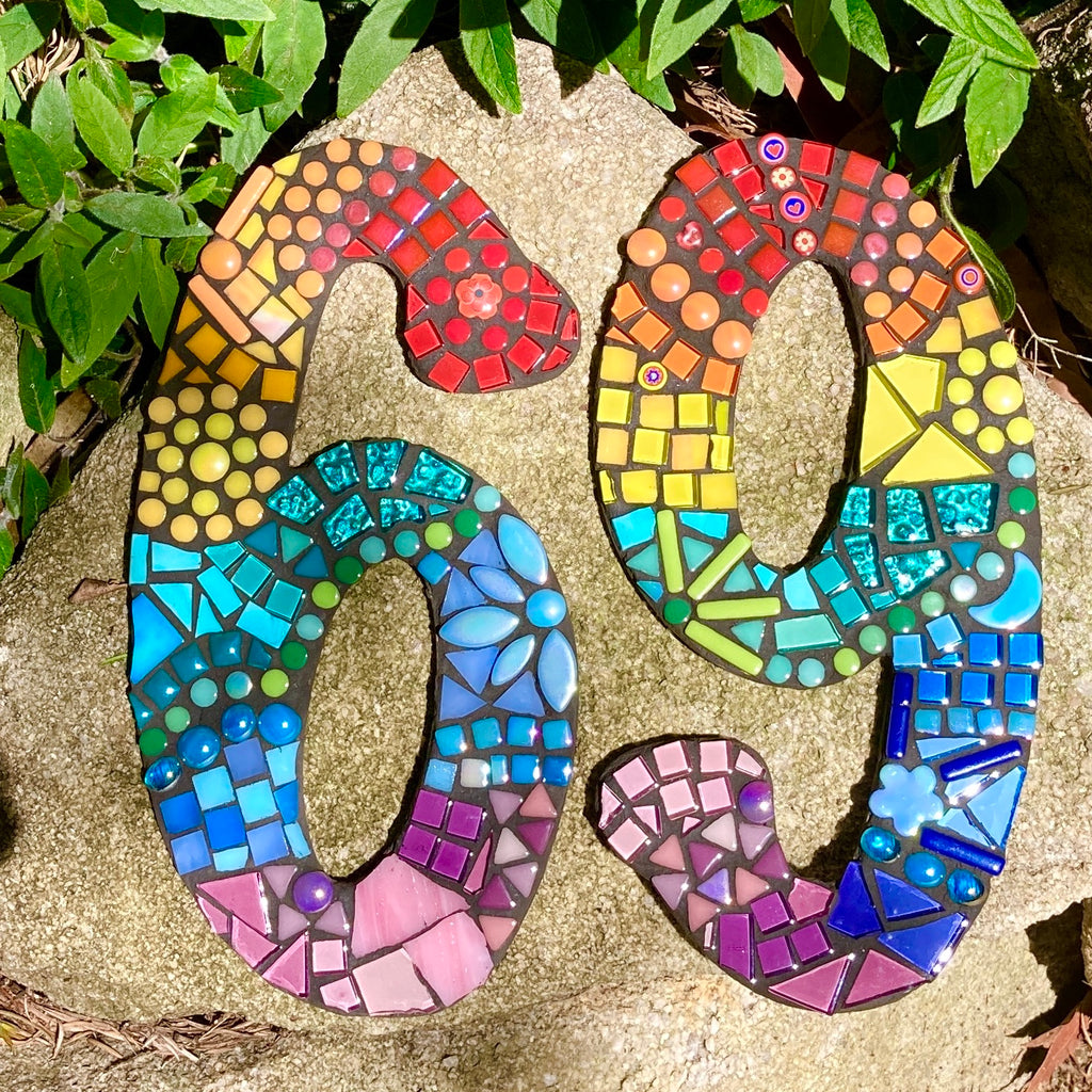 Custom Made Large Individual Cut Out Mosaic House Number(s)