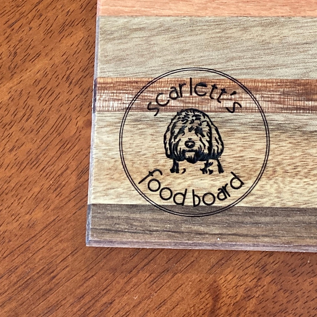 Personalised Edge Grain Wooden Treat and Food Prep Cutting Board