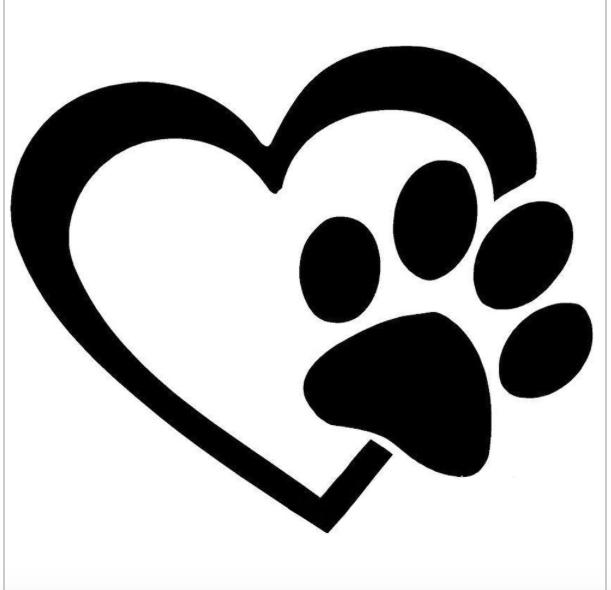 Paw in Heart Car Sticker for Dog Lovers - Black