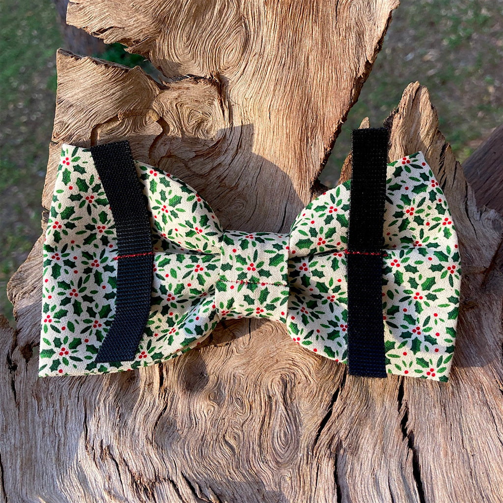Xmas Dog Bow Tie, "HOLLY SPRIGS"
