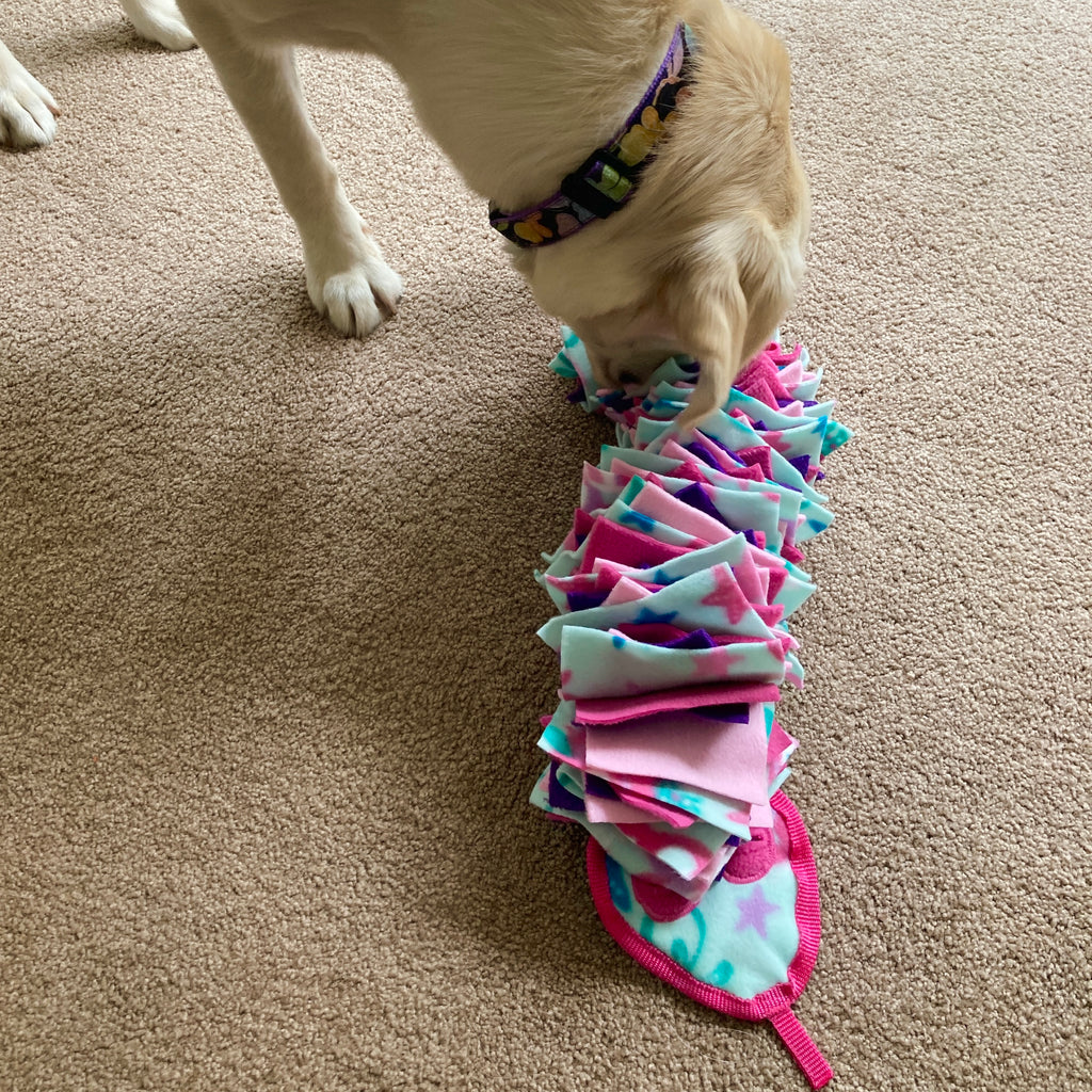 Fleece Snuffle Snake, Dog Enrichment Puzzle - Choice of Colour