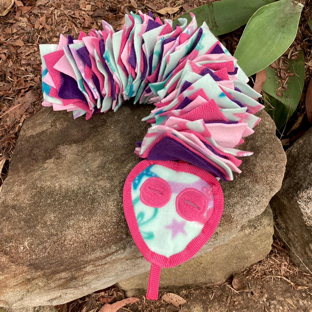 Fleece Snuffle Snake, Dog Enrichment Puzzle - Choice of Colour
