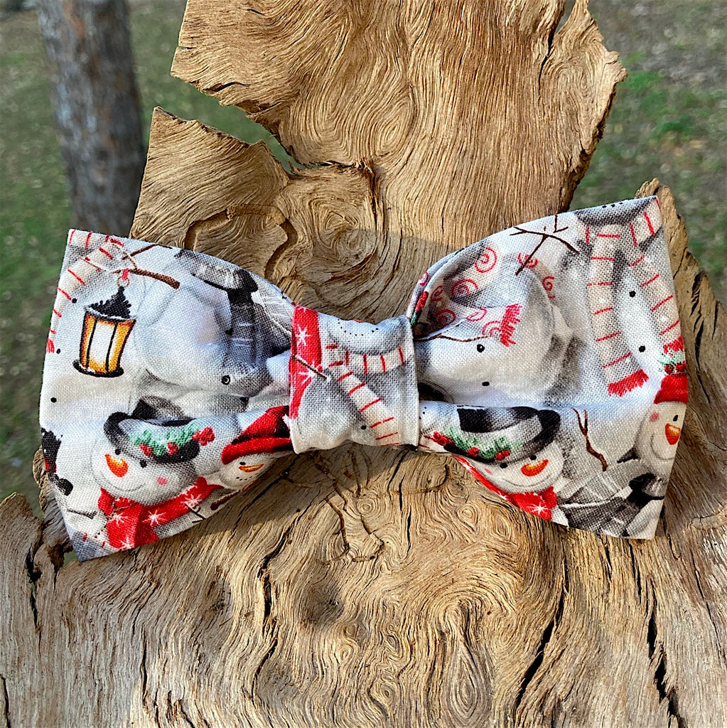 Xmas Dog Bow Tie, "JOLLY SNOWMEN"