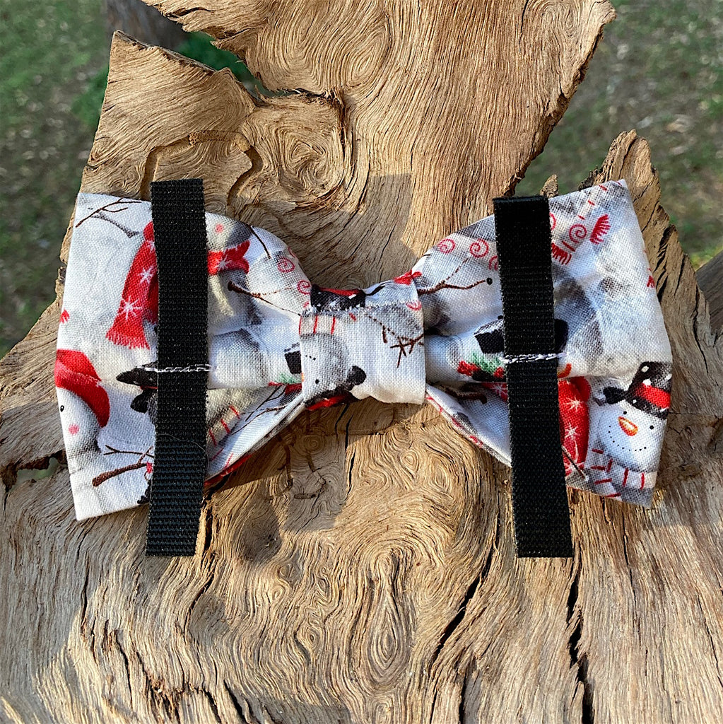 Xmas Dog Bow Tie, "JOLLY SNOWMEN"