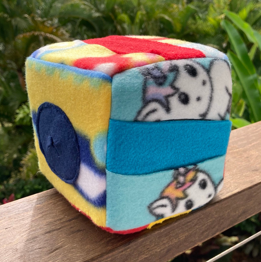 Fleece Snuffle Puzzle Cube, Dog Enrichment Puzzle- Choice of Size/Colour