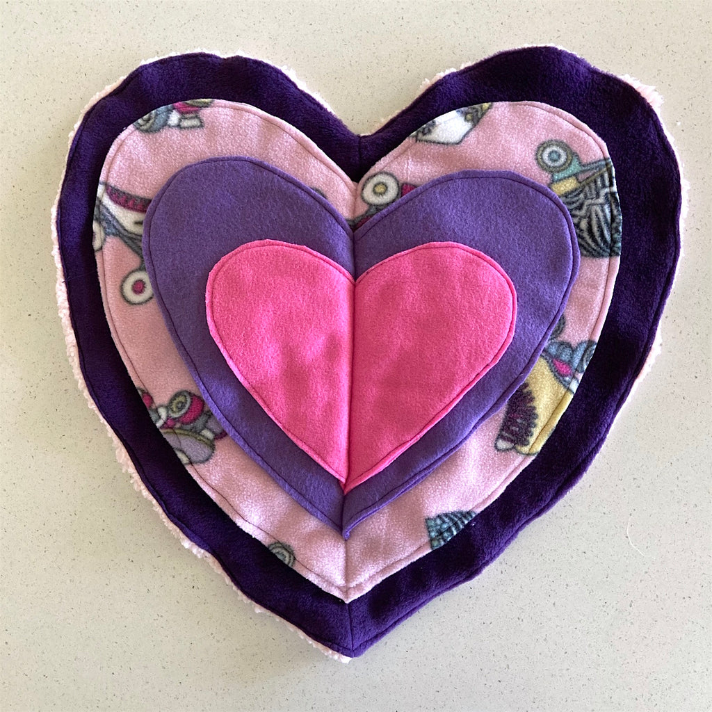 Heart Fleece Snuffle Activity Mat - Dog Enrichment Puzzle