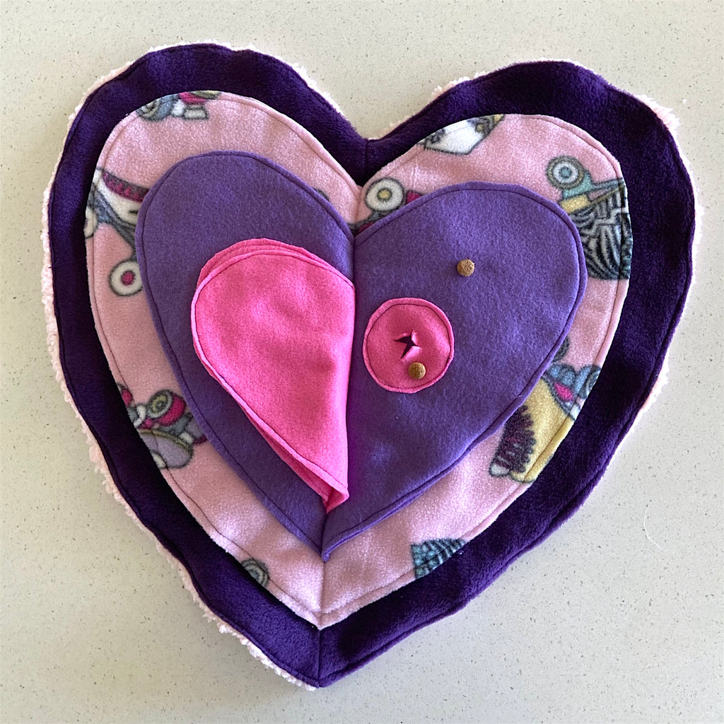 Heart Fleece Snuffle Activity Mat - Dog Enrichment Puzzle