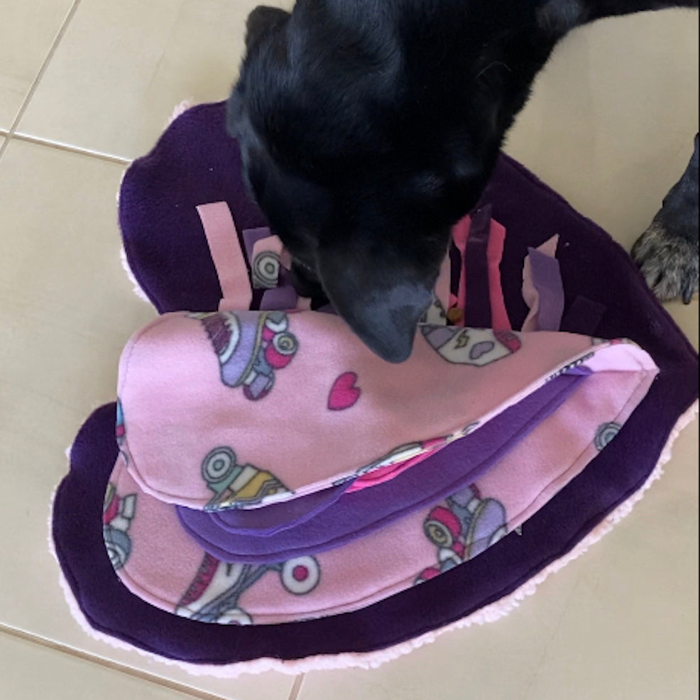 Heart Fleece Snuffle Activity Mat - Dog Enrichment Puzzle