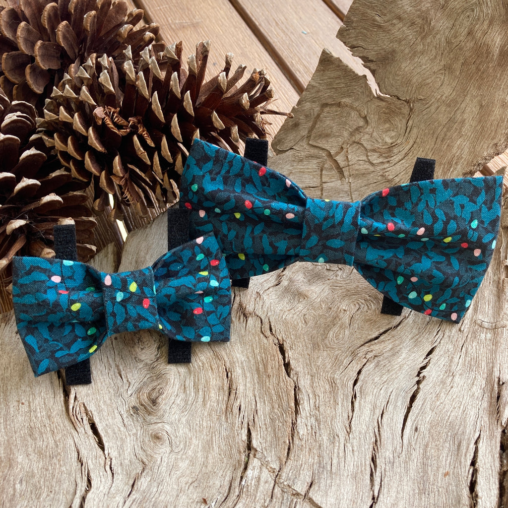 Christmas Dog Bow Tie, "STRING OF LIGHTS"