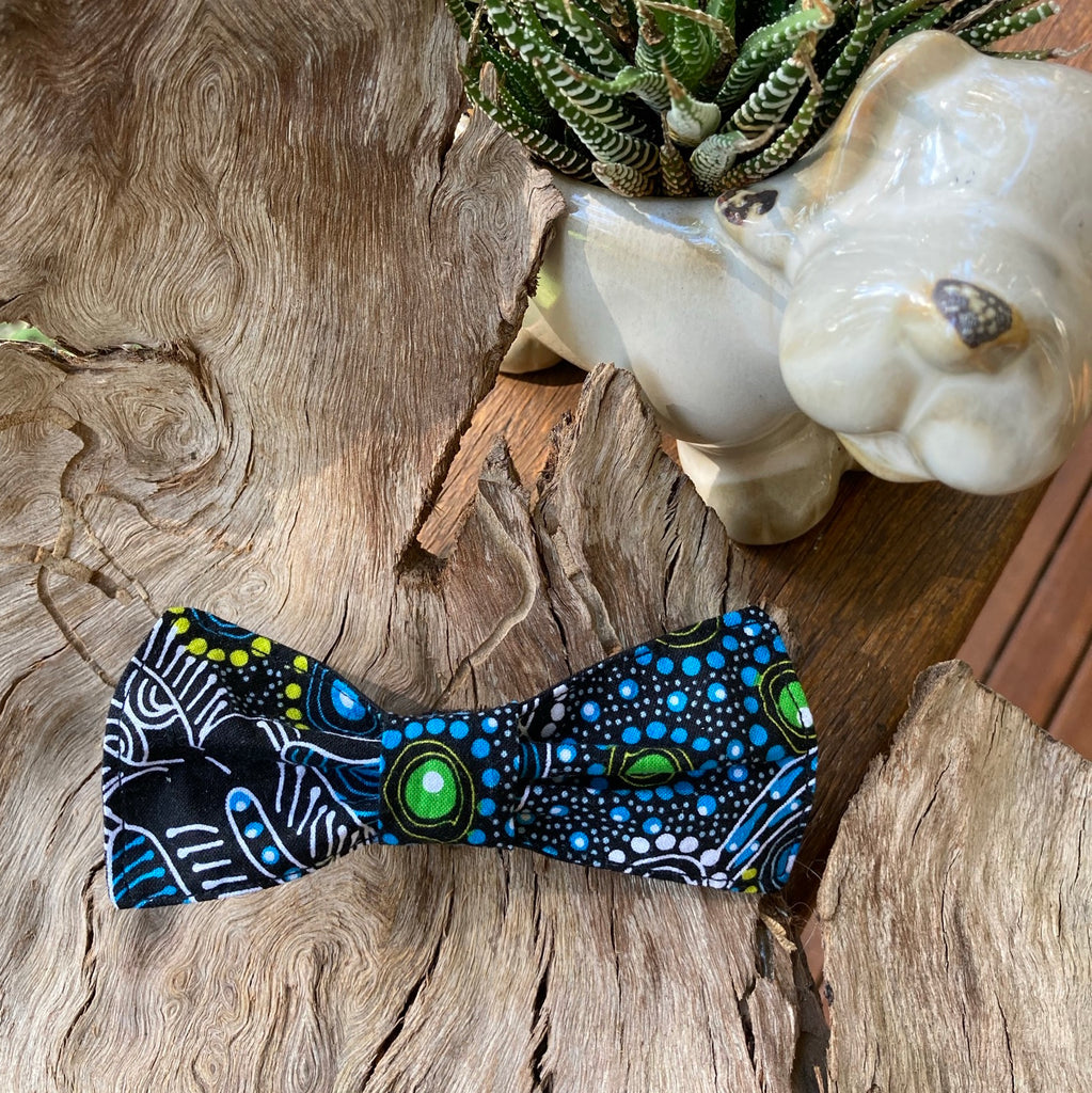 Handmade Dog Bow Tie, "Tirrita" - Indigenous Inspired Fabric"