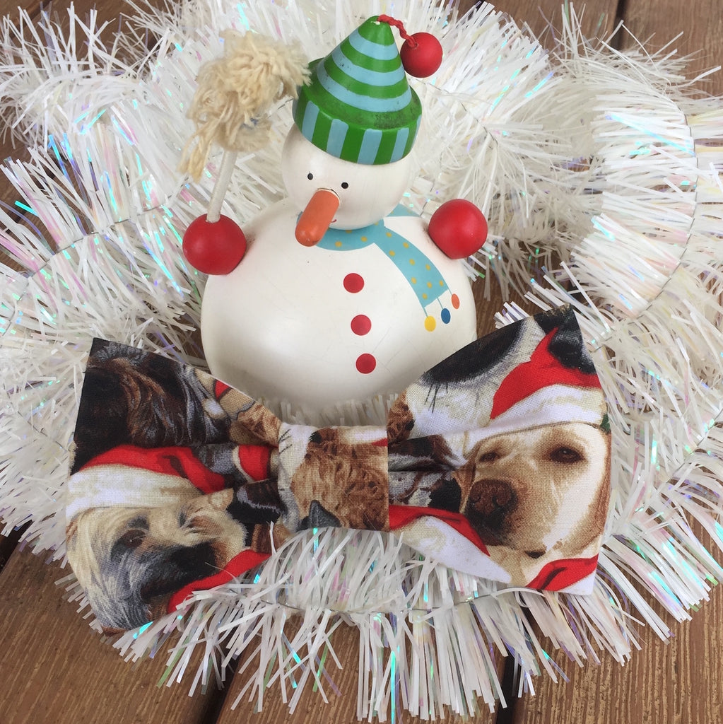 Xmas Dog Bow Tie -  "Dogs in Santa Hats"