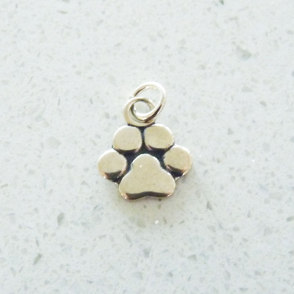 925 Silver Paw Print Charm